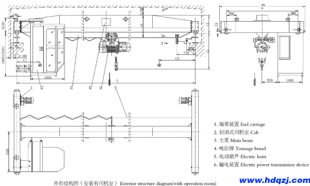 10噸電動單梁起重機參數(shù)功率